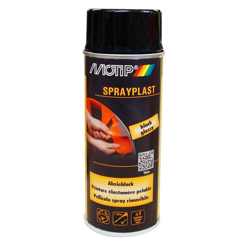 Bombe De Peinture Pelable Spraylast Noir BRILLANT Motip 400ml 1 Bombe De Peinture Pelable Spraylast Noir BRILLANT Motip 400ml