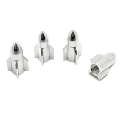 Bouchon De Valve Missile Argent En Aluminium - Par 4