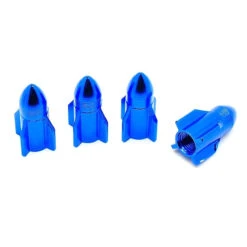 Bouchon De Valve Missile Bleu En Aluminium - Par 4