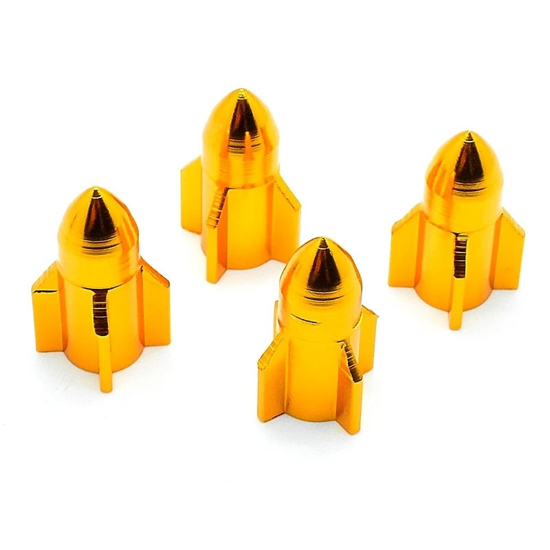 Bouchon De Valve Missile Doré En Aluminium - Par 4 4 Bouchon De Valve Missile Doré En Aluminium - Par 4 – Image 4