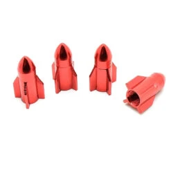 Bouchon De Valve Missile Rouge En Aluminium - Par 4