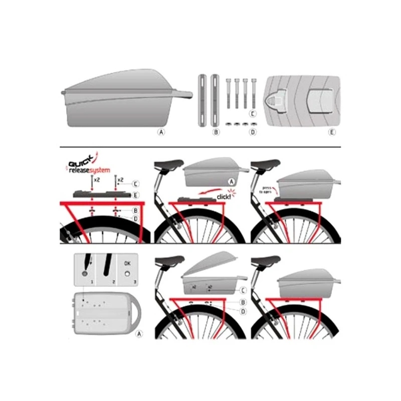 POLISPORT Coffre De Vélo Sur Porte Bagage 2 POLISPORT Coffre De Vélo Sur Porte Bagage – Image 2