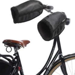 Manchons BASIL Noirs En Cuir Végétal Pour Guidon Vélo -Super B Soldes manchons basil noirs en cuir vegetal pour guidon velo 1 2