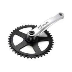 Pédalier 44 Dents Acier, Manivelle Aluminium Plastifié 170 Mm