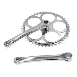 Messingschlager Pédalier De Vélo Mono-vitesse 46 Dents Vintage Pour Axe Clavette -Super B Soldes pedalier de velo mono vitesse 46 dents vintage pour axe clavette 2