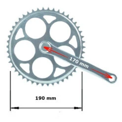 Messingschlager Pédalier De Vélo Mono-vitesse 46 Dents Vintage Pour Axe Clavette -Super B Soldes pedalier de velo mono vitesse 46 dents vintage pour axe clavette 3