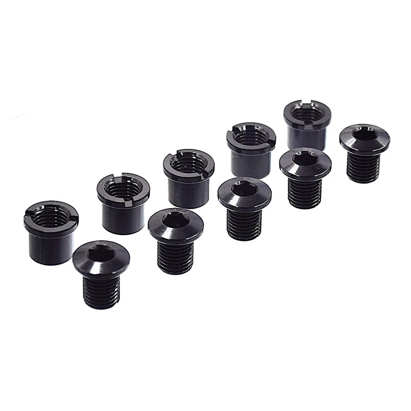 Vis Cheminée Noires Pour Pédalier Double Plateau - Par 5 Newton 1 Vis Cheminée Noires Pour Pédalier Double Plateau - Par 5 Newton